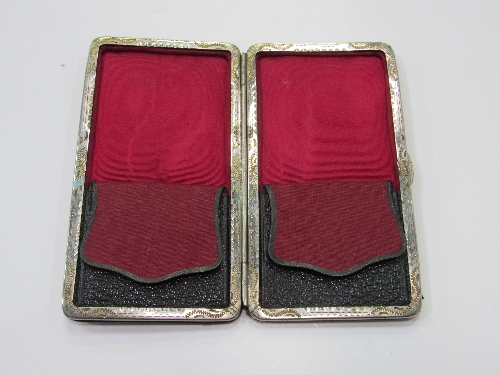 Black leather Victorian card case with sterling silver cartouche. Estimate £40-60. - Image 2 of 2