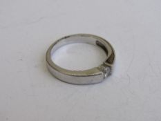 18ct white gold clear stone ring, size S, weight 3.6gms. Estimate £40-60.