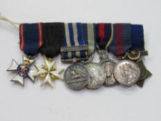 Miniature medal set: Royal Victorian Order of St. John; The Egypt medal; Golden Jubilee