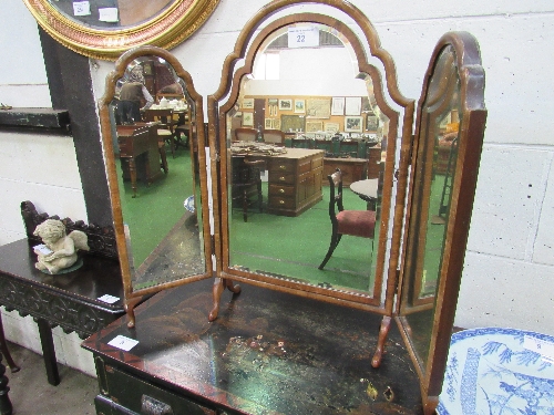 Walnut framed triple toilet mirror. Estimate £30-50. - Image 2 of 2