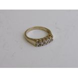 9ct gold & clear stone ring, size K, weight 2.4gms. Estimate £40-50.