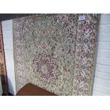 Green Keshan carpet, 2m x 1.4m. Estimate £50-70.