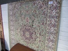 Green Keshan carpet, 2m x 1.4m. Estimate £50-70.