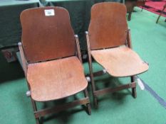 2x 1930's American Seating Company folding chairs. Estimate £40-60.