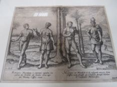 Framed & glazed copper engravings of scenes of life in the East Indies, originally from Jan