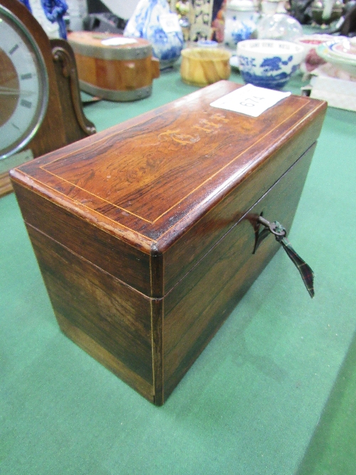 Rosewood French tea caddy. Estimate £30-50. - Image 3 of 3
