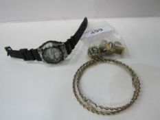 Bag of jewellery & Casio gent's wristwatch. Estimate £10-20.