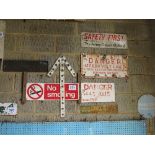 8 various signs, Safey First, Amey Group, Danger 132,000 volt lines