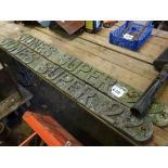 Pair of Jones Super 22 cast iron aluminium crane name plates