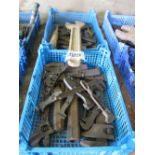 2 trays of various hand tools Stilsons & spanners