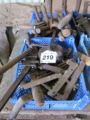 2 trays of various hand tools and spoke shaves