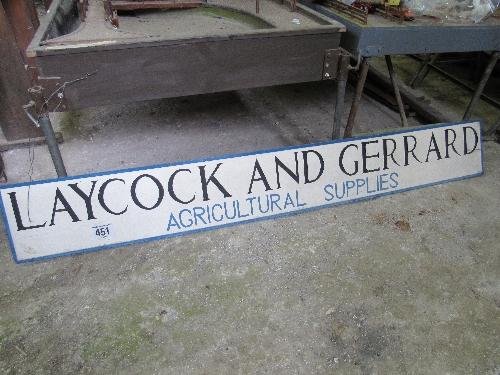 Laycock and Gerrard Agricultural Supplies sign 236cm x 31cm