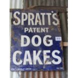'Spratts patent dog cakes' enamel sign 76cm x 102cm