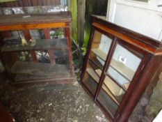 2 mahogany display cabinets