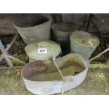 4 galvanised buckets and Eltex feeder