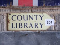 County Library sign 48cm x 18cm