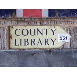 County Library sign 48cm x 18cm