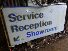 'service Reception' illuminated sign