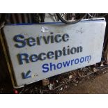 'service Reception' illuminated sign