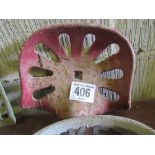 Red cast iron seat