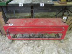 Carriage bench seat with wrought iron back rest