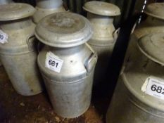 2 no 10 gallon aluminium churns