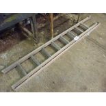 2 stage wooden extending ladder