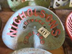 Nicholsons, Newark, England cast iron seat