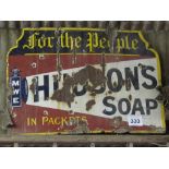 Hudsons soap enamel sign 97cm x 71cm