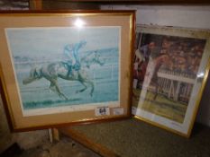 2 horse racing prints 'brigadier Gerard' and 'Corbiere'