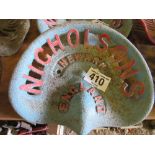 Nicholsons, Newark, England cast iron seat