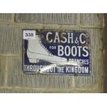 Cash & Co for Boots enamel sign 48cm x 32cm