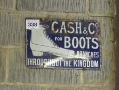 Cash & Co for Boots enamel sign 48cm x 32cm