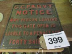 GCP & BVT Notice sign