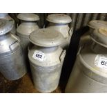 2 no 10 gallon aluminium churns