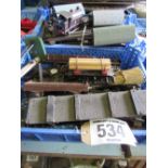 2 trays of Hornby train track and carriages