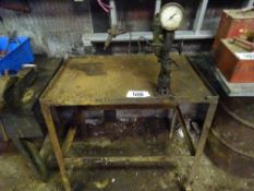 Metal work bench c/w CAV injection tester