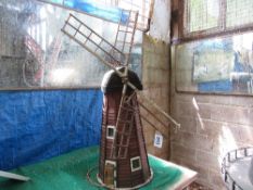 Wooden windmill model with domed top & 4 sails