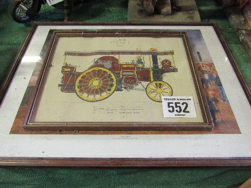 Traction engine print 53/250 'old Friends' by Howard White, 'the Busy Bee' no 3555 and 2