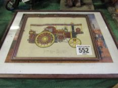 Traction engine print 53/250 'old Friends' by Howard White, 'the Busy Bee' no 3555 and 2