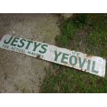 Jesty's of Yeovil enamel sign 185cm x 31cm