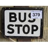 Bus Stop double sided enamel sign