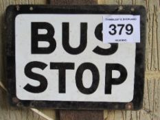 Bus Stop double sided enamel sign