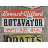 Howard Clifford rotovator enamel sign 61cm x 35cm