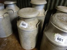 2 no 10 gallon aluminium churns