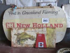New Holland sign and New Holland baler sign plus IH sign