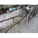 Wooden pony pulled one row seed drill about 1890-1900