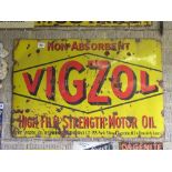 Vigzol Non Absorbent High Film Strength Motor Oil sign 122cm x 183cm
