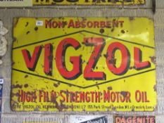 Vigzol Non Absorbent High Film Strength Motor Oil sign 122cm x 183cm