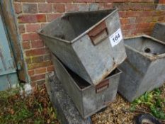 2 galvanised tubs